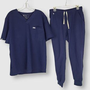Figs Technical Collection Navy Scrub Jogger Set XL Top, L Pants